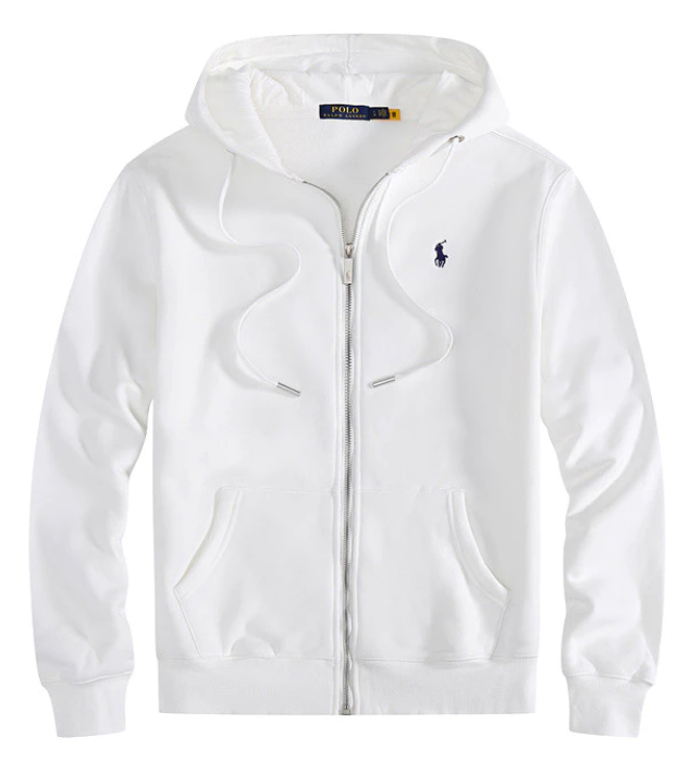 POLO WHITE ZIP-HOODIE