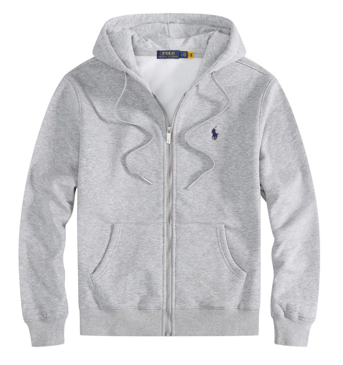 POLO GRAY ZIP-HOODIE